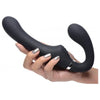 XR Brands Strap U Mighty Rider 10X Vibrating Strapless Strap-on Black - The Ultimate Double-Ended Pleasure Device for Intense Pegging and G-Spot Stimulation - Adult Naughty Store