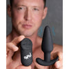 XR Brands Bang! 21X Vibrating Silicone Butt Plug with Remote Control Black - Model XRB-21B - For Intense Anal Stimulation - Male and Female Pleasure - Sleek Black - Adult Naughty Store