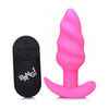 XR Brands Bang! 21X Vibrating Silicone Swirl Butt Plug with Remote Control - Model B21P - Pink - For Intense Anal Pleasure - Adult Naughty Store