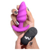 XR Brands Bang! 21X Vibrating Silicone Swirl Butt Plug with Remote Control - Model B21P - Purple (For All Genders - Anal Pleasure) - Adult Naughty Store