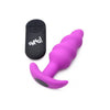 XR Brands Bang! 21X Vibrating Silicone Swirl Butt Plug with Remote Control - Model B21P - Purple (For All Genders - Anal Pleasure) - Adult Naughty Store