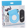 XR Brands Bang! Silicone Cock Ring & Bullet with Remote Control Blue - Model XRB-1001 - Male Pleasure, Clitoral Stimulation - Adult Naughty Store