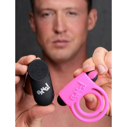 XR Brands Bang! Silicone Cock Ring & Bullet with Remote Control - Model XRB-101 - For Enhanced Pleasure and Extended Performance - Pink - Adult Naughty Store