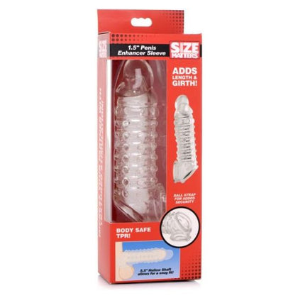 XR Brands Size Matters 1.5in Penis Enhancer Sleeve Clear - Ultimate Pleasure Enhancer for Men - Model SM-1.5 - Transparent - Adult Naughty Store