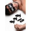 XR Brands Backdoor Adventure 3pc Butt Plug Bullet & Blindfold Kit - Model BDA-3B - Unisex Anal Pleasure - Black - Adult Naughty Store