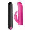 XR Brands Bang! XL Bullet & Rabbit Silicone Sleeve Pink - Powerful Vibrating Bullet with Thrusting Rabbit Sleeve for Clitoral Pleasure - Model: XLB-1001 - For Intense Internal and External St - Adult Naughty Store