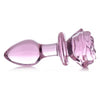 Booty Sparks Pink Rose Glass Medium Anal Plug - XR Brands XR-BS-PGRM-001 - Unisex Anal Pleasure Toy - Adult Naughty Store