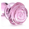 Booty Sparks Pink Rose Glass Medium Anal Plug - XR Brands XR-BS-PGRM-001 - Unisex Anal Pleasure Toy - Adult Naughty Store