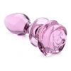 Booty Sparks Pink Rose Glass Medium Anal Plug - XR Brands XR-BS-PGRM-001 - Unisex Anal Pleasure Toy - Adult Naughty Store