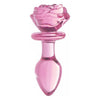 Booty Sparks Pink Rose Glass Medium Anal Plug - XR Brands XR-BS-PGRM-001 - Unisex Anal Pleasure Toy - Adult Naughty Store