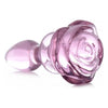 XR Brands Booty Sparks Pink Rose Glass Small Anal Plug - Model XR-1234 - For All Genders - Anal Pleasure - Pink - Adult Naughty Store