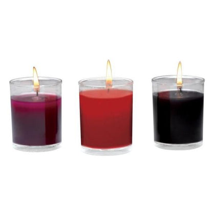 Master Series Flame Drippers Candle Set - Sensual Wax Play Kit for BDSM Enthusiasts - Model XR-123 - Unisex - Intense Pleasure - Black, Red, Purple - Adult Naughty Store