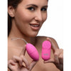 XR Brands Frisky Scrambler 28X Vibrating Egg with Remote Control - Pink, Powerful Pleasure Toy for Women's Intimate Stimulation - Adult Naughty Store