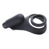 XR Brands Trinity 4 Men 7X Silicone C-Ring with Taint Stimulator - Powerful Vibrating Cock Ring for Enhanced Pleasure - Model T4M7X - Male - Perineum Stimulation - Black