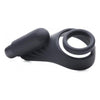 XR Brands Trinity 4 Men 7X Silicone C-Ring with Taint Stimulator - Powerful Vibrating Cock Ring for Enhanced Pleasure - Model T4M7X - Male - Perineum Stimulation - Black - Adult Naughty Store