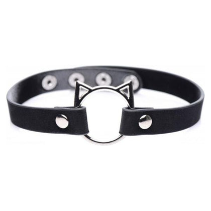 Master Series Kinky Kitty Ring Slim Choker Black - Elegant Feline-inspired BDSM Collar for Sensual Play - Adult Naughty Store