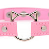 Master Series Kinky Kitty Ring Slim Choker Pink - Elegant Faux Leather BDSM Choker for Sensual Kitty Play - Model KS-RC-PNK - Adult Naughty Store