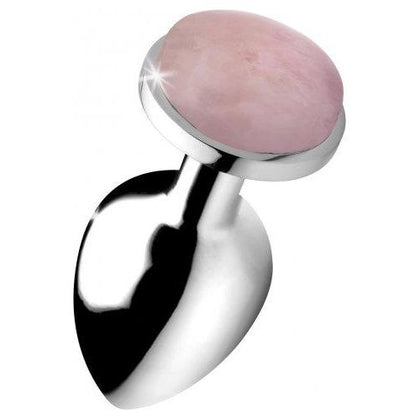 XR Brands Booty Sparks Gemstones Large Anal Plug Rose Quartz - Premium Rose Quartz Butt Plug for Sensual Pleasure - Adult Naughty Store