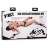 Strict Bed Restraint Bondage Kit - XR Brands BDSM Bedroom Bondage Set for Couples - Model: SRBK-001 - Unisex - Full Body Restraints, Paddle, Flogger, Tickler, Blindfold, Ball Gag - Black - Adult Naughty Store