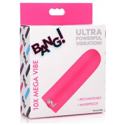 XR Brands Bang! 10X Mega Vibe Pink - Powerful Compact Bullet Vibrator for Intense Pleasure - Adult Naughty Store