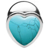 XR Brands Booty Sparks Gemstones Large Heart Anal Plug Turquoise - Model XRB-LSHAP-TURQ - Unisex Anal Pleasure Toy