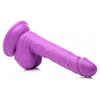 XR Brands Pop 6.5in Popping Purple Dildo with Balls - Model P6.5-PPDB - For All Genders - Intense Internal Pleasure