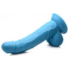 XR Brands Pop 7.5in Dildo with Balls Blue - A Vibrant Pleasure Experience for All Genders and Sensitive Areas