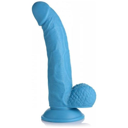 XR Brands Pop 7.5in Dildo with Balls Blue - A Vibrant Pleasure Experience for All Genders and Sensitive Areas - Adult Naughty Store