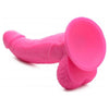 XR Brands Pop 7.5in Dildo with Balls Pink - Pleasure Popping Passion for All Genders - Adult Naughty Store