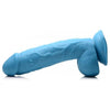 XR Brands Pop 8.25in Dildo with Balls Blue - Intense Pleasure for All Genders and Mind-Blowing Sensations - Adult Naughty Store