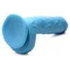 XR Brands Pop 8.25in Dildo with Balls Blue - Intense Pleasure for All Genders and Mind-Blowing Sensations - Adult Naughty Store