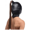 XR Brands Strict Ponytail Bondage Hood - Model XRBH-001 - Unisex BDSM Headgear for Sensory Play and Power Exchange - Black - Adult Naughty Store