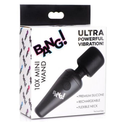 Bang! XR Brands 10X Vibrating Mini Wand Black - Powerful Pleasure for On-the-Go Bliss - Adult Naughty Store