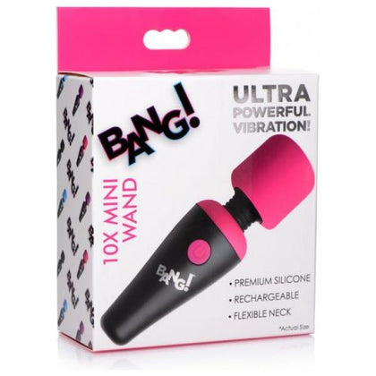 XR Brands Bang! 10X Vibrating Mini Wand Pink - Powerful Handheld Pleasure Device for Women - Adult Naughty Store