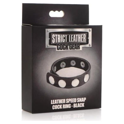 Strict Leather Cock Speed Snap Cock Ring Black - Premium Leather Adjustable Snap-On Cock Ring for Men - Model XR-2001 - Enhances Pleasure and Provides a Secure Fit