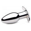 Master Series Chrome Blast 7X Butt Plug with Remote Control - Small, Silver - Adult Naughty Store