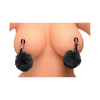 XR Brands Charmed Pom Pom Nipple Clamps Black - Adjustable Pressure Nipple Play Sex Toy for Women - Model 2022