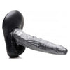 XR Brands Creature Cocks The Gargoyle Rock Hard Dildo - Model XRCG-001 - Unisex Pleasure Toy for Intense Stimulation - Silver and Black - Adult Naughty Store