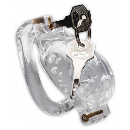 Master Series Lockdown Chastity Cage Clear - Model LS-5001 - Unisex Chastity Device for Captivating Pleasure
