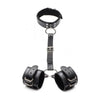 Strict XR Brands Neck to Wrist Restraint - Model XRB-2021 - Unisex Bondage Toy for Intense Pleasure - Black/Silver - Adult Naughty Store