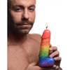 Master Series Pride Pecker Rainbow Drip Candle - Sensual Wax Play for All Genders and Pleasure Zones - Adult Naughty Store