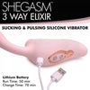 XR Brands Shegasm 3 Way Elixir & Pulsing Vibrator - Model XYZ123 - Female Clitoral and G-Spot Pleasure - Pink