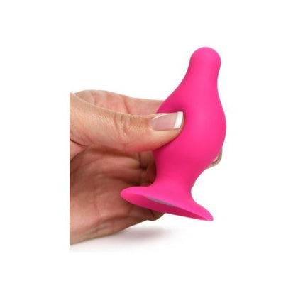 XR Brands Squeeze-It Tapered Anal Plug Pink Small - Premium Silicone Pleasure for Backdoor Delights - Adult Naughty Store