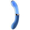 XR Brands Prisms Vibra-Glass 10X Bleu Dual Ended Glass G-Spot Vibe - Ultimate Pleasure for Her in Blue - Adult Naughty Store