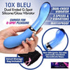 XR Brands Prisms Vibra-Glass 10X Bleu Dual Ended Glass G-Spot Vibe - Ultimate Pleasure for Her in Blue - Adult Naughty Store