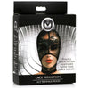Master Series Lace Seduction Bondage Hood - Black, Sensual Lace Face Mask for Submissive Play