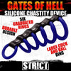 XR Brands Strict Gates Of Hell Silicone Chastity Device - Model XGH-9000 - Unisex - Pleasure Enhancer - Blue/Black