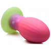 XR Brands Creature Cocks Xeno Glow In The Dark Silicone Egg - Model XG-2021 - Unisex Anal and Vaginal Pleasure - Pink/Purple/Green - Adult Naughty Store