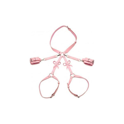 Strict Bondage Harness with Bows - XR Brands - XL/2XL - Pink - For Submissive Play and Sensual Bondage Pleasure - Adult Naughty Store