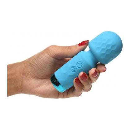 XR Brands Bang! 10X Mini Silicone Massage Wand Blue - Powerful Mini Wand Vibrator for All Genders, Perfect for Travel and Intimate Pleasure